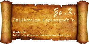 Zsifkovics Kapisztrán névjegykártya